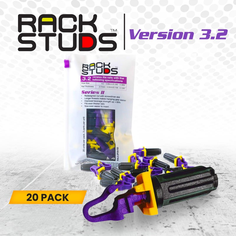 Rackstuds P20 Series II - Server Rack Screws 20-Pack | Cage Nut Replacement Purple 3.2mm/0.126" | A Faster, Easier Solution for Rack mounting Gear in 19" Racks with Square Punched Vertical Rails - Image 5